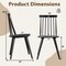 Set of 2 Windsor Dining Chairs with High Spindle Back and Durable Rubberwood Frame